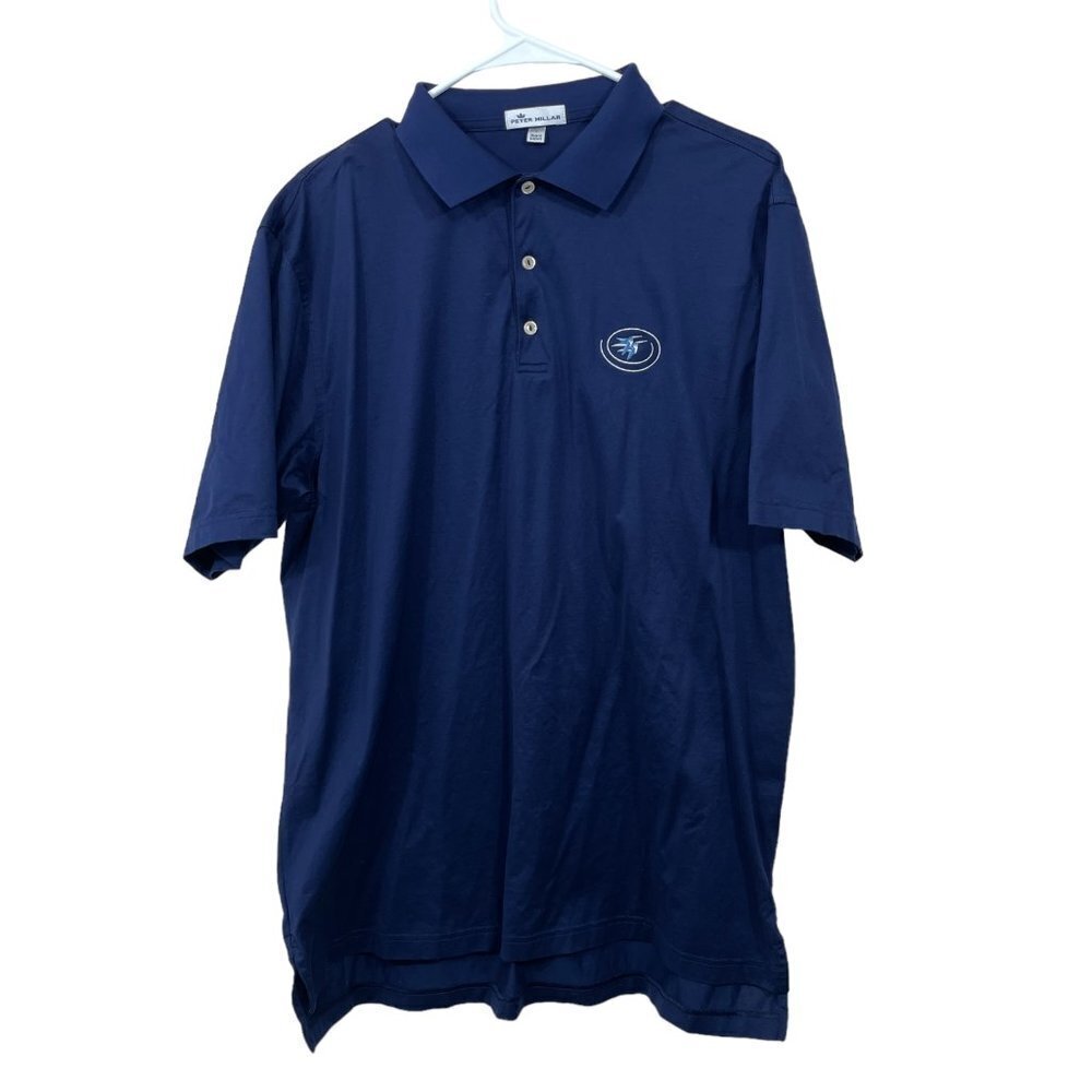 Peter Millar Men Size Large Solid Navy Stretch Po… - image 5